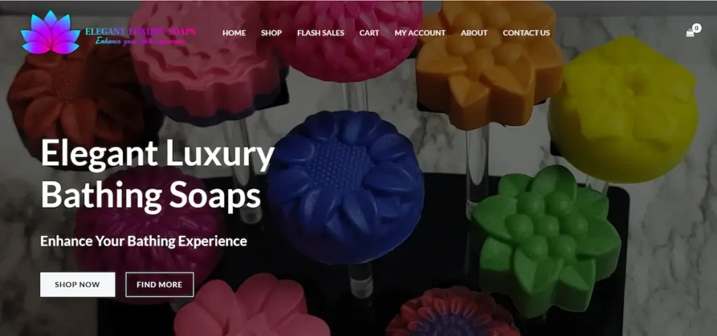 Small business e-commerce website – Elegant Luxury Soap